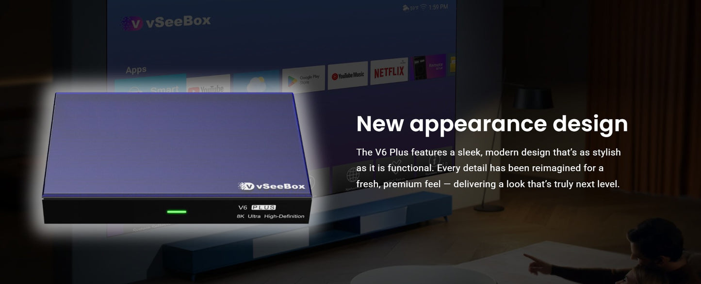 vSeeBox V6 Plus 8K streaming box new design