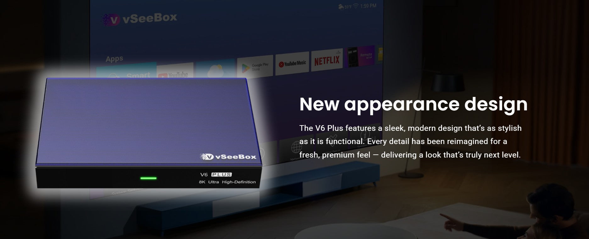vSeeBox V6 Plus 8K streaming box new design